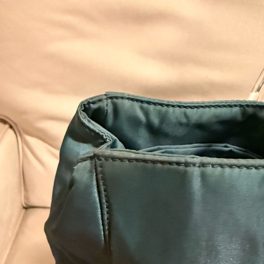 Prada Teal Nylon Tote with Clear Top Handles - Picture 5 of 12